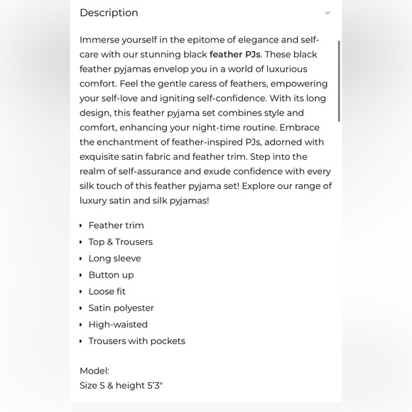 Feather Trim Pajama Set - Picture 2 of 2